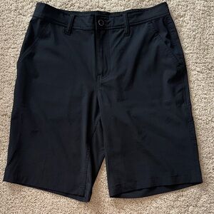Classic Black Men's Flat Front performance Shorts 10” inseam